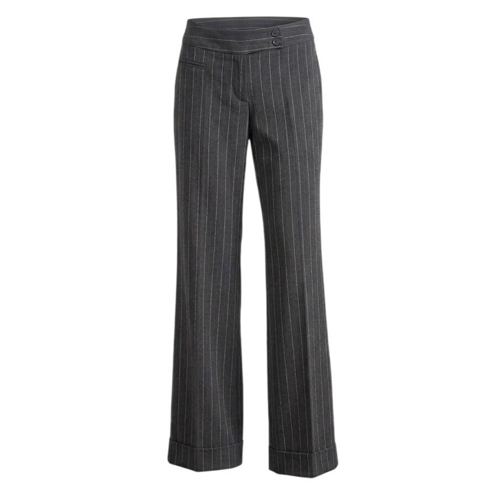 Pinstripe Wide Leg Trousers Low Rise Mid‎ Rise  Size 4 Office Siren Professional